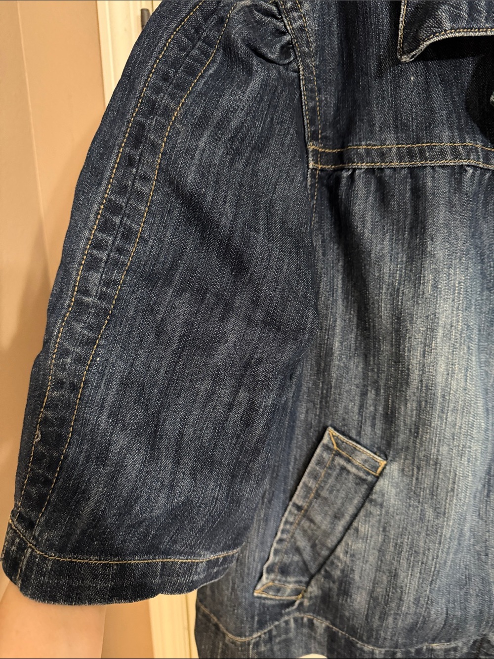 L.A. Blues Women's Dark Blue Denim Jacket with Large Buttons - Picture 4 of 6
